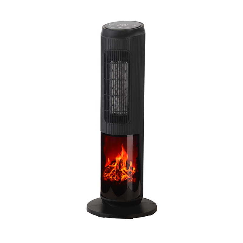 3D Flame Electric Ceramic Tower Heater With Remote Control