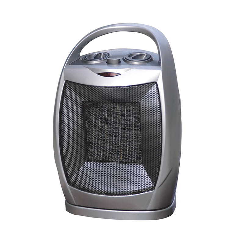Silver PTC Ceramic Electric Fan Heater With Handle