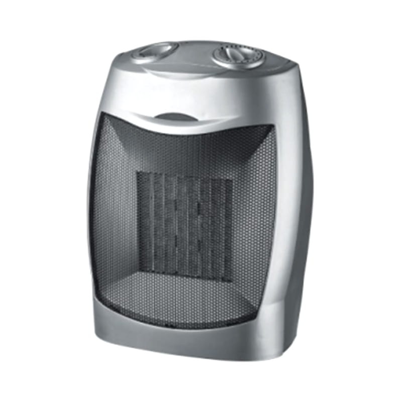 Silver PTC Ceramic Electric Fan Heater With Adjustable Thermostat And Tip-over Switch